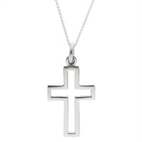 Silverly Sterling Silber Grose Geoffnet Kruzifix Kreuz Hangende Kettenhalskette