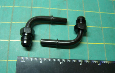 2 x   -6 AN Male Thread 5/16'' Male 90 Degree EFI Quick Connect Tube Fuel Fitting