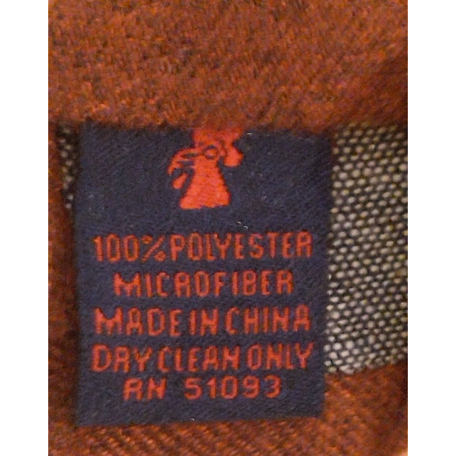 Rooster 100% Polyester Microfiber Rust Deep Orang… - image 4