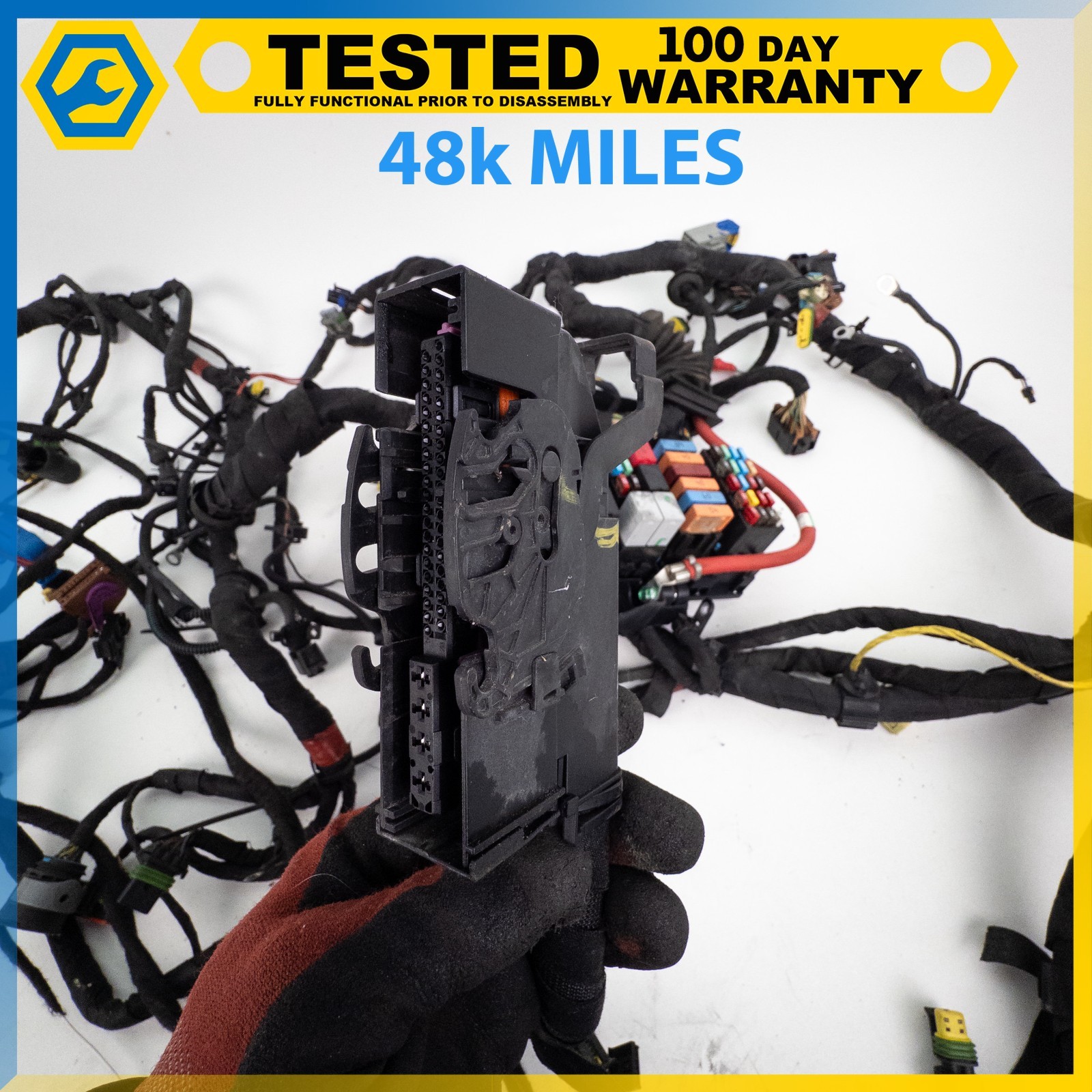 08-10 MASERATI GRANTURISMO 4.2L V8 ENGINE WIRING WIRE HARNESS W/ FUSE BOX OEM