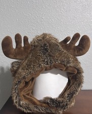 Toddler Size Moose Hat ESKIMOKIDS Brown Faux Fur