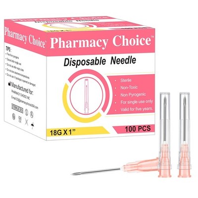 18Ga 100 Pack 1 Inch Sterile Needle Industrial