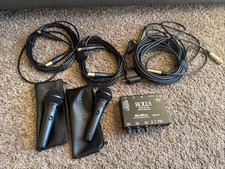 Rolls MX310 3-Channel Microphone Mixer/Combiner With 2 PGA58 Mics Lot And Cables