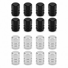 8pcs Universal Blacksilver Tire Valve Stem Caps For Car Wheels Dust Caps