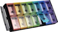 Extra Large Pill Organizer 2 Times a Day, Easy Fill AM PM Pill Box, Large Capac