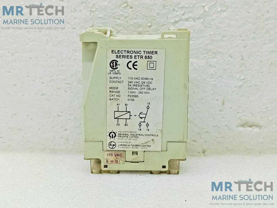 Gic P235B5 Series ETR 650 Electronic Timer Supply: 110 Vac 50/60hz Made In India - Image 2 of 4