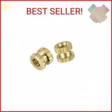 uxcell Knurled Insert Nuts - 100Pcs M2 x 3mm Length x 3.2mm OD Female Thread Bra