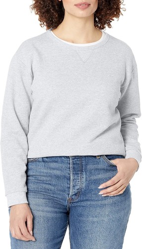 Hanes womens Ecosmart Crewneck Sweatshirt, Light Steel, Medium US - Picture 1 of 8