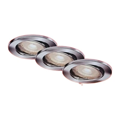 Briloner 3er LED Einbauleuchte, Ø 8,6 cm, 5 W, Chrom - Bild 1 von 3