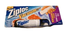 Ziploc Vacuum Starter Kit Hand Pump With 3 Freezer Quart Bags Discontinued New