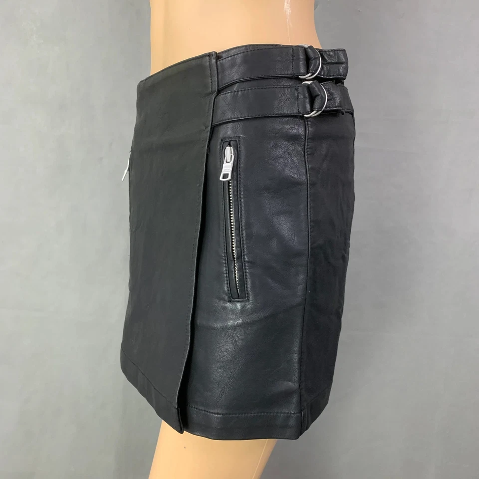 FALDA de cuero sintético ARMANI - para mujer talla US 0 - UK 4 - negra Foto 3 de 4