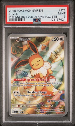 2023 PSA 9 Pokemon Center Eevee SVP 173 Prismatic Evolution ETB Promo