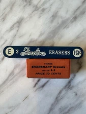 Lot Of 2 Vintage Eraser Sets - Fine line Eversharp Brands Writing Accessories