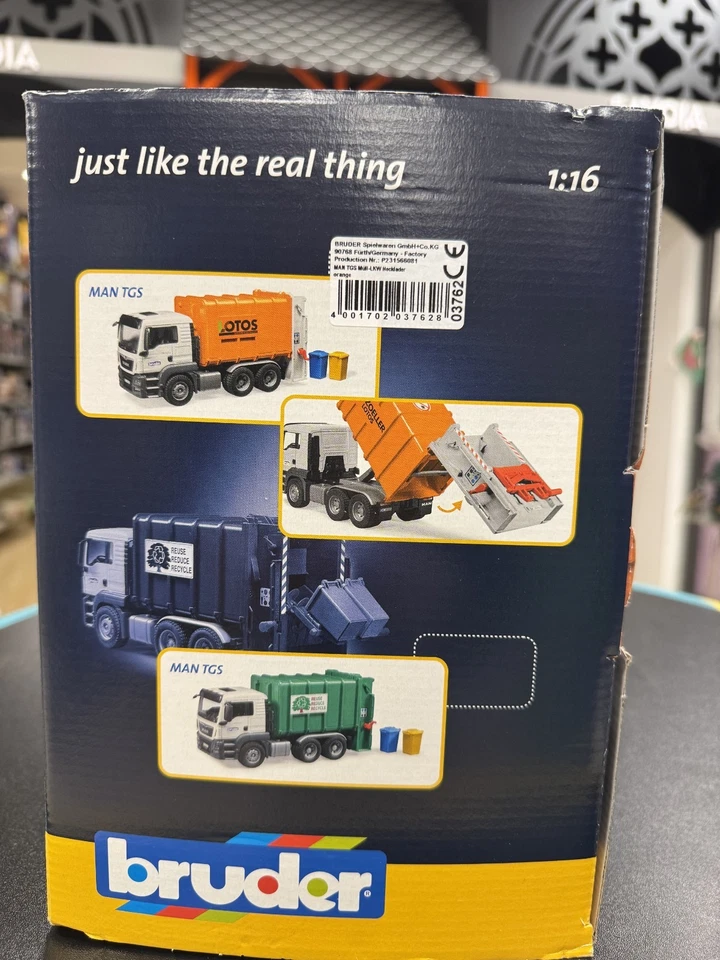 BRUDER 03762- scala 1:16- MAN TGS CAMION TRASPORTO RIFIUTI - FUORI CATALOGO - Immagine 4 di 4