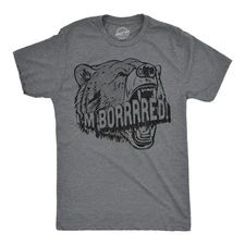 Mens Funny T Shirts Im Bored Sarcastic Bear Graphic Novelty Tee for Men