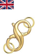 14k Gold Plated Double Opening Lobster Clasp - Secure Sterling Silver Connector