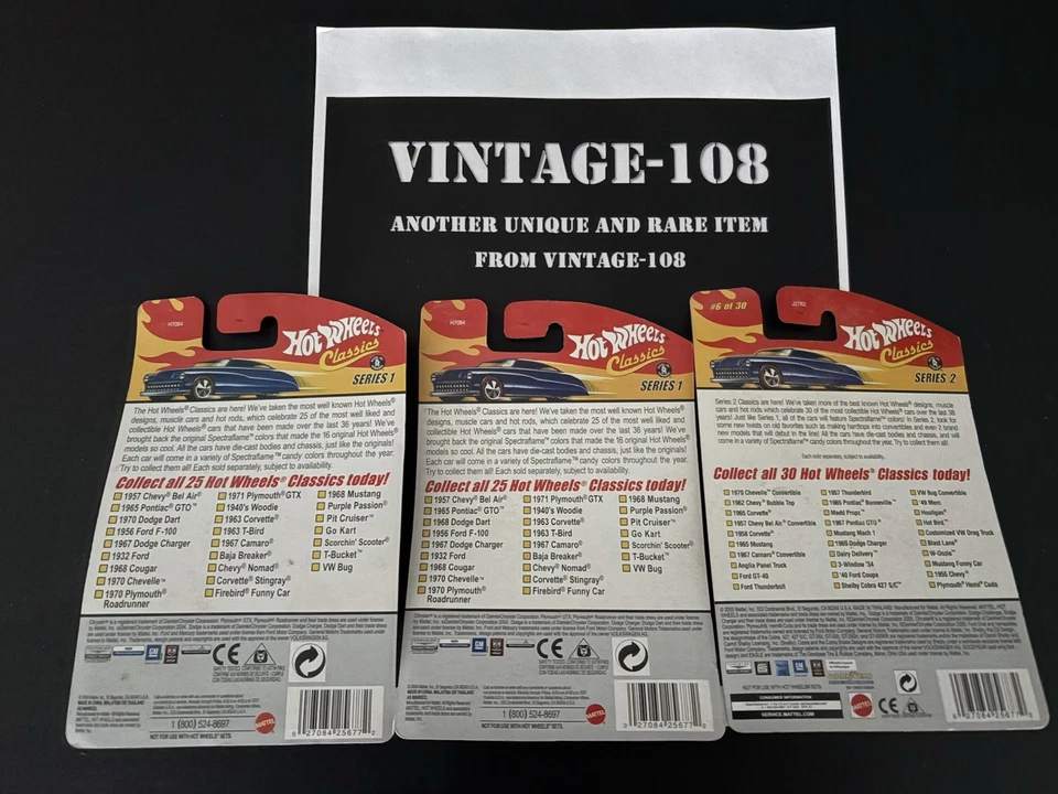 2004 Hot Wheels Classic Series #1 & 2 Lot/2: 1968 Mustang #19, 19, 65’ Mustang! - Image 2 of 2