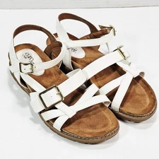 EuroSoft by Sofft White Strappy Lesley Sandals Womens Size 7.5 M