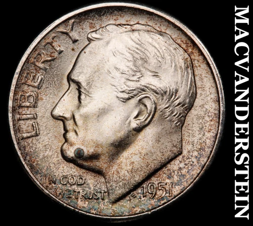 1951-S Silver Roosevelt Dime - Choice Gem Brilliant Unc  Lustrous  #G3964