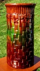Roseville Art Pottery Basket Weave Umbrella Stand / Floor Vase #749
