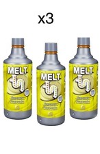 3 X Disgorgante Rapido Melt Professionale 750 ML Per Scarichi Lenti e Ingorghi