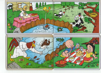 Kpl. Satz Puzzle Looney Tunes K 98 N 77 , 78 , 79 , 80