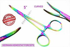 CURVED MOSQUITO FORCEPS 5" HEMOSTAT MULTI-COLOR GERMAN HIGH GRADE STAINLESS