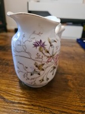 Ancien Pot à lait, Pichet en Porcelaine Doré Fleurie 