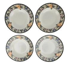 4 Mikasa Intaglio GARDEN HARVEST Rim Pasta Bowls 11” CAC29