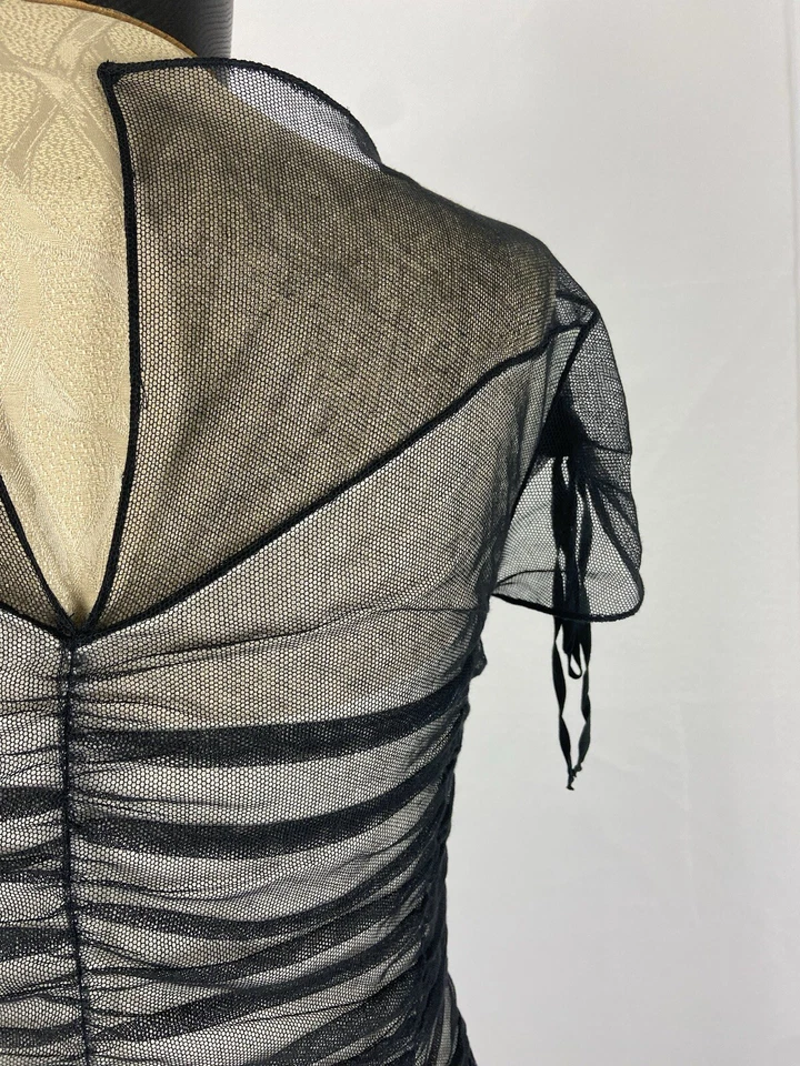 Maxi Vestido de Cóctel MARC JACOBS Talla 2 Negro Malla Alta Costura  Foto 4 de 4