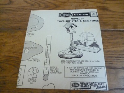 VINTAGE HOBBIES DESIGN Nr. 3495 THERMOMETER & EIERUHR HOBBYS ERGÄNZUNGSPLAN