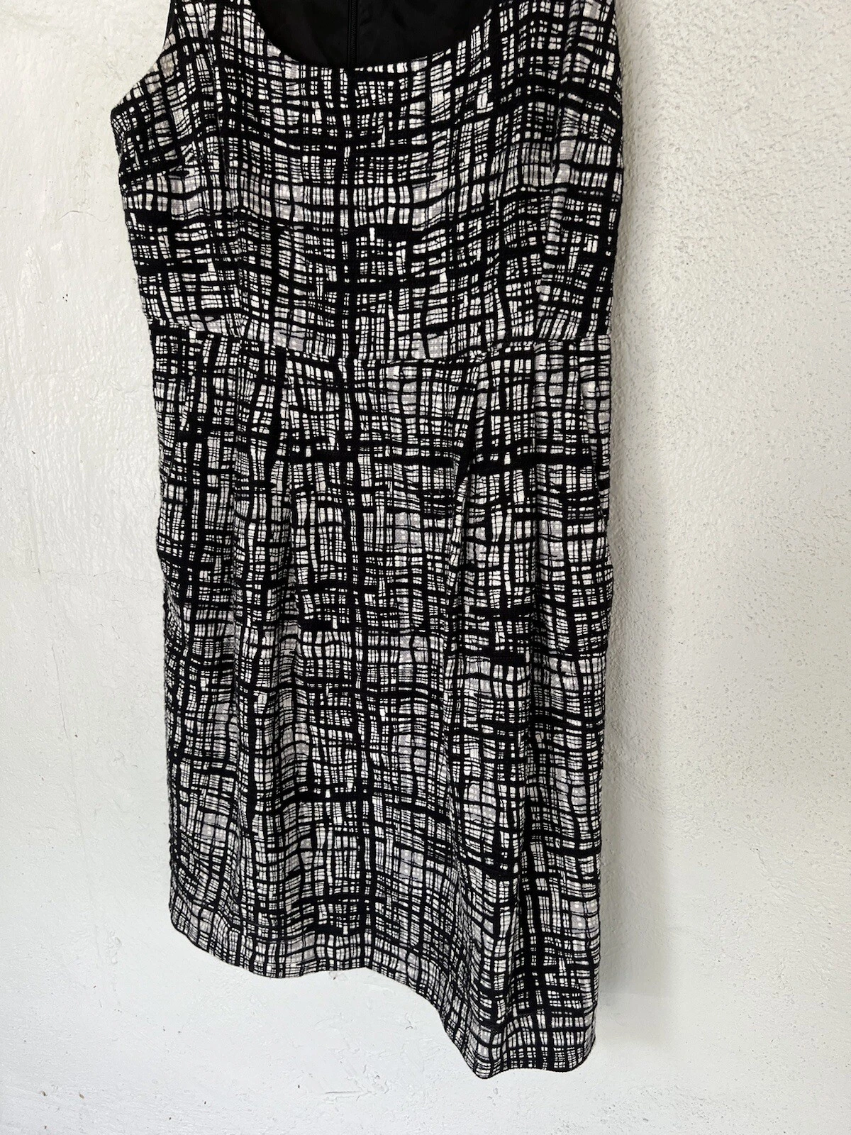 Abito MICHAEL KORS da donna nero bianco senza maniche sopra il ginocchio taglia 6