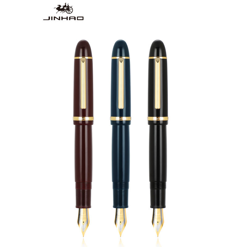 JinHao X159 Acrylic Fountain Pen Gold Clip Extended Fine 0.5mm Nib