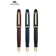 JinHao X159 Acrylic Fountain Pen Gold Clip Iridium Gold F 0.5mm Nib Business Pen