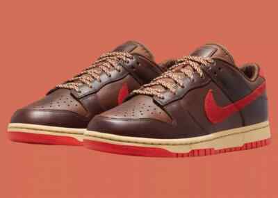Nike Dunk Low Retro Men s Sz 10 LT British TAN/Picante Red HQ3448-262 Fast Ship