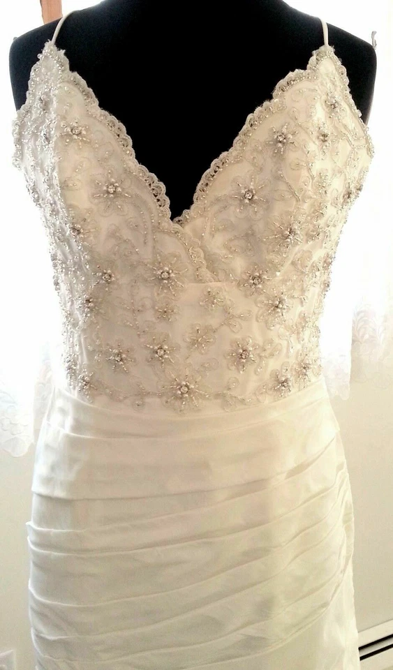 $1599 💕 VESTIDO DE NOVIA MAGGIE SOTTERO COUTURE 8 FRANCINE MARFIL TAFETÁN CON CUENTAS ENCAJE Foto 3 de 4