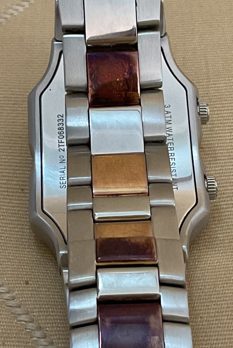 Men's PHILIP STEIN Signature Dual Time Zone Watch; 2-Tone
