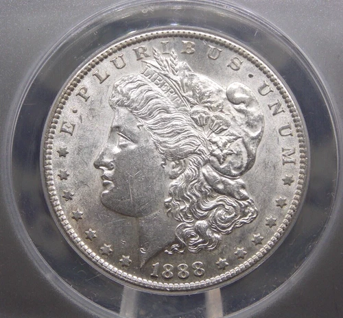 1888 "S" Morgan SILVER Dollar $1 ANACS AU55 #288 About Uncirculated ECC&C, Inc.
