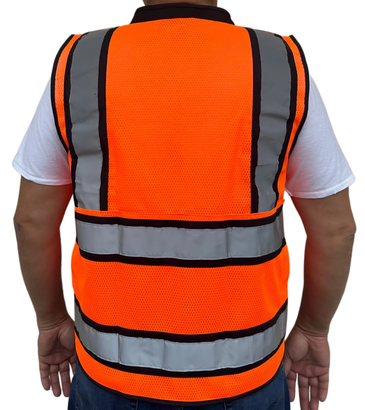 Super Duty Orange Mesh High Visibility Safety Vest,  Class 3, Type R image 2
