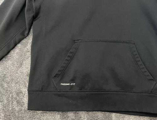 Nike Therma Fit Hoodie Boys Black Pullover Logo Size Large 12/14 - Picture 4 of 7