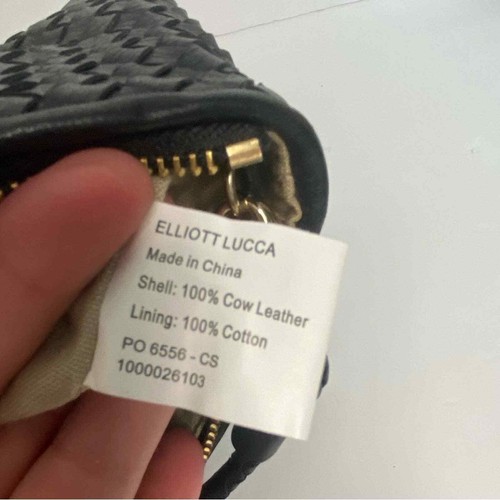 Elliott Lucca Leather Basketweave Shoulder Bag Black - Picture 10 of 10