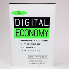 SIGNED The Digital Economy Book By Don Tapscott Hardcover Book With DJ 1996 Copy