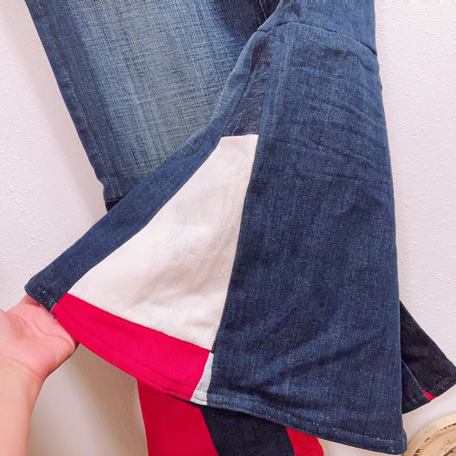 7 For All Mankind Funky Boho Flared Upcycled Deni… - image 3