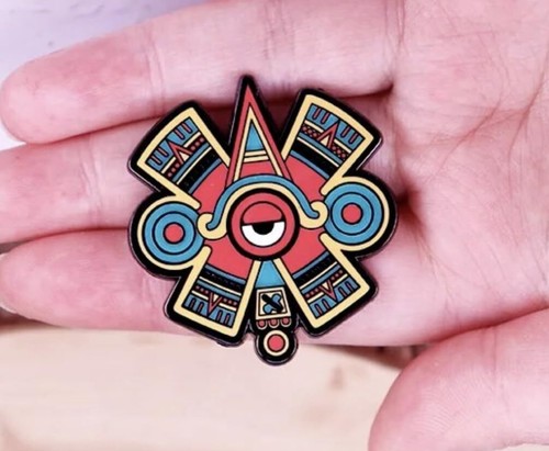 Nahui Ollin Symbol Aztec Mexica Cosmology Native American South Central Pin - Picture 2 of 4