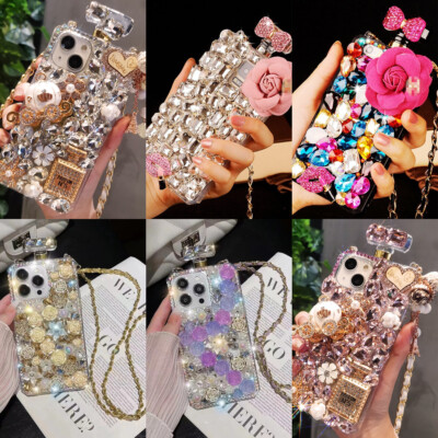 3D Bling Sparkle Perfume Bottle Diamond Case For Samsung S23 S22 S21 S20 Note20