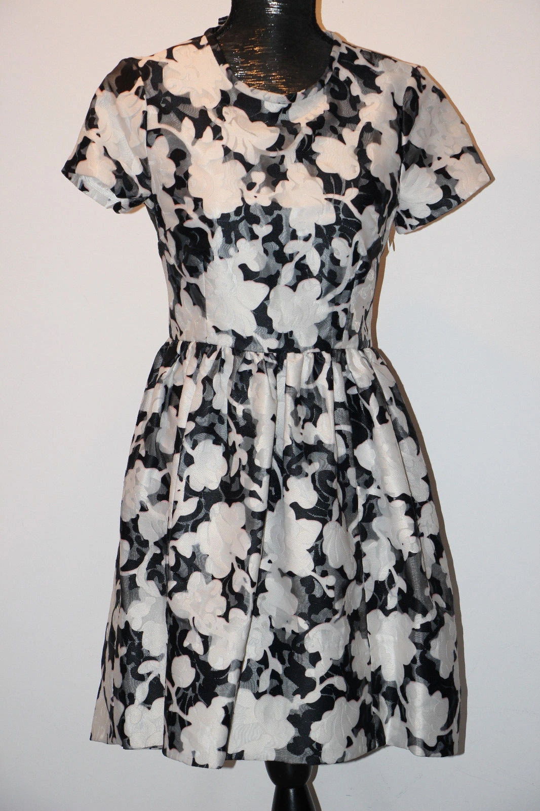 Abito Kate Spade grafico floreale pizzo manica corta ritaglio schiena fiocco tg 2 6 $548