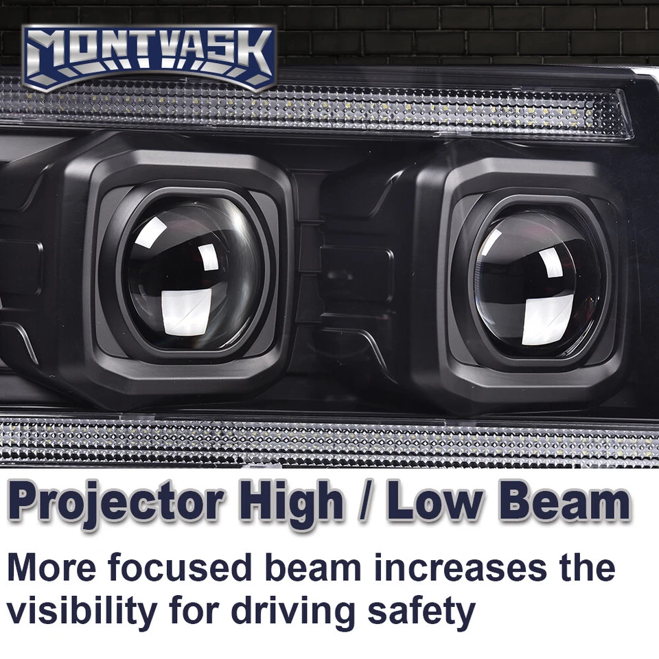 Fit For 07-14 Chevy Avalanche Tahoe Suburban LED Projector Headlights Black Foto 4 de 4