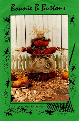 Mrs. O'Lantern Scarecrow Doll Craft Sewing Pattern by Bonnie B Buttons 7097