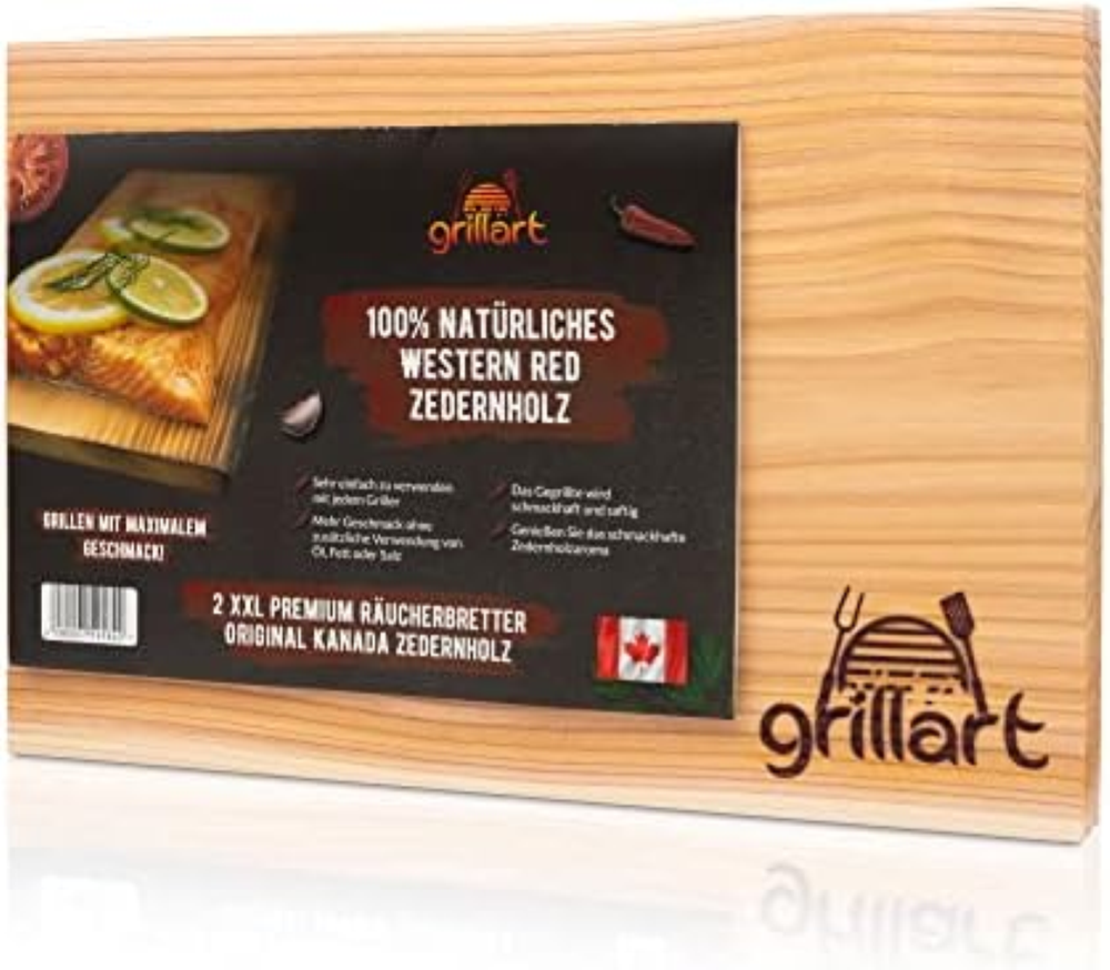 Grillart - Tagliere per affumicatura (Cedar Wood, confezione da 2, XXL, edizione