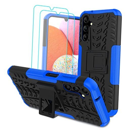 for Samsung Galaxy A14 5G Case with 2 Pack Screen Protector,Military Grade Blue